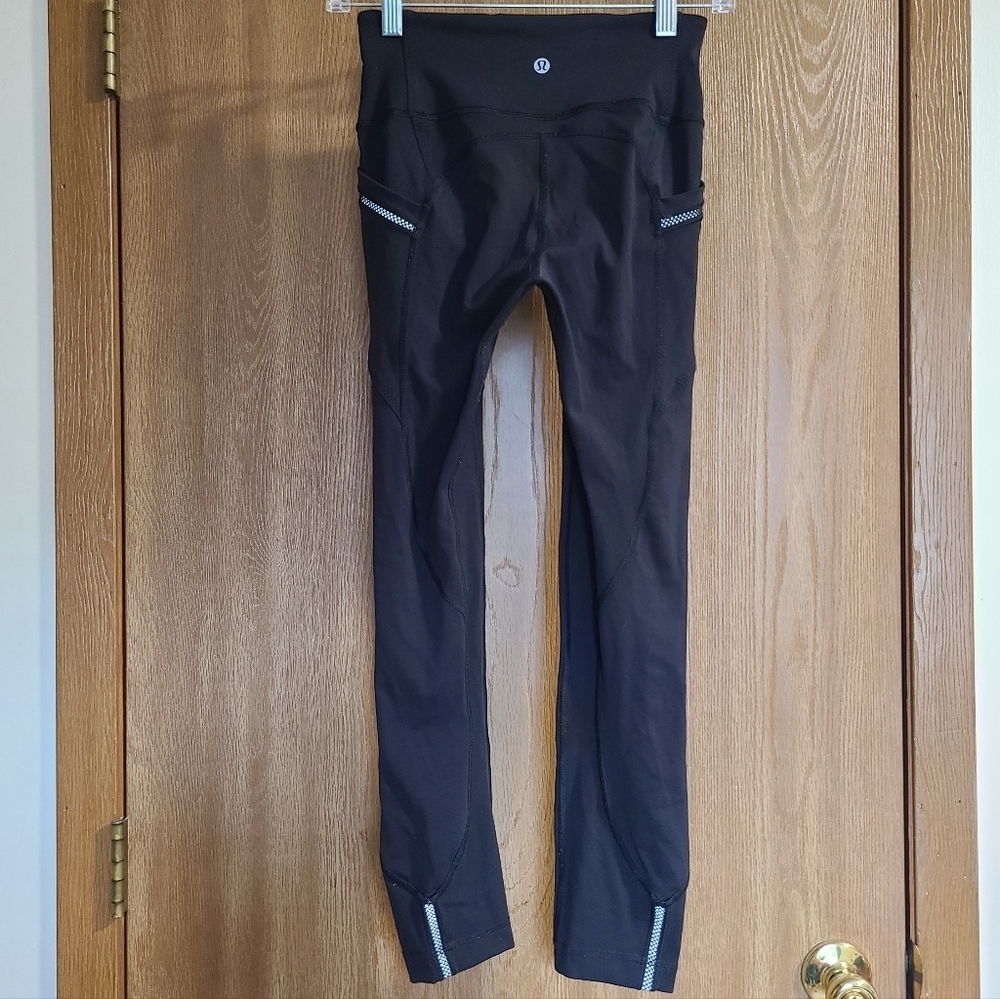 lululemon athletica Black High-Rise Leggings with Reflective Accents